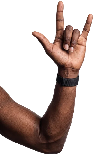 African American Man Hand Making Rock And Roll Gesture