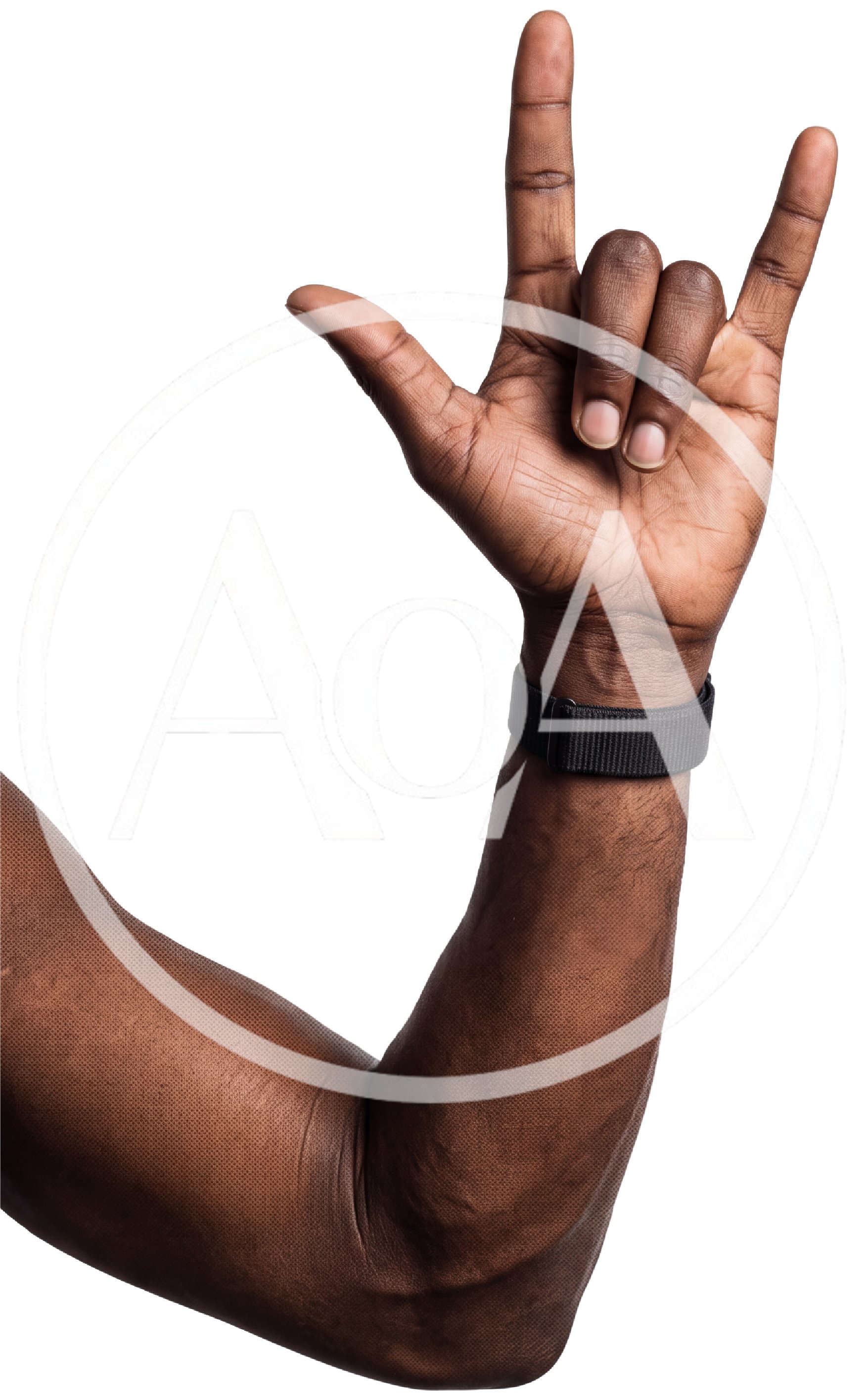 African American Man Hand Making Rock And Roll Gesture