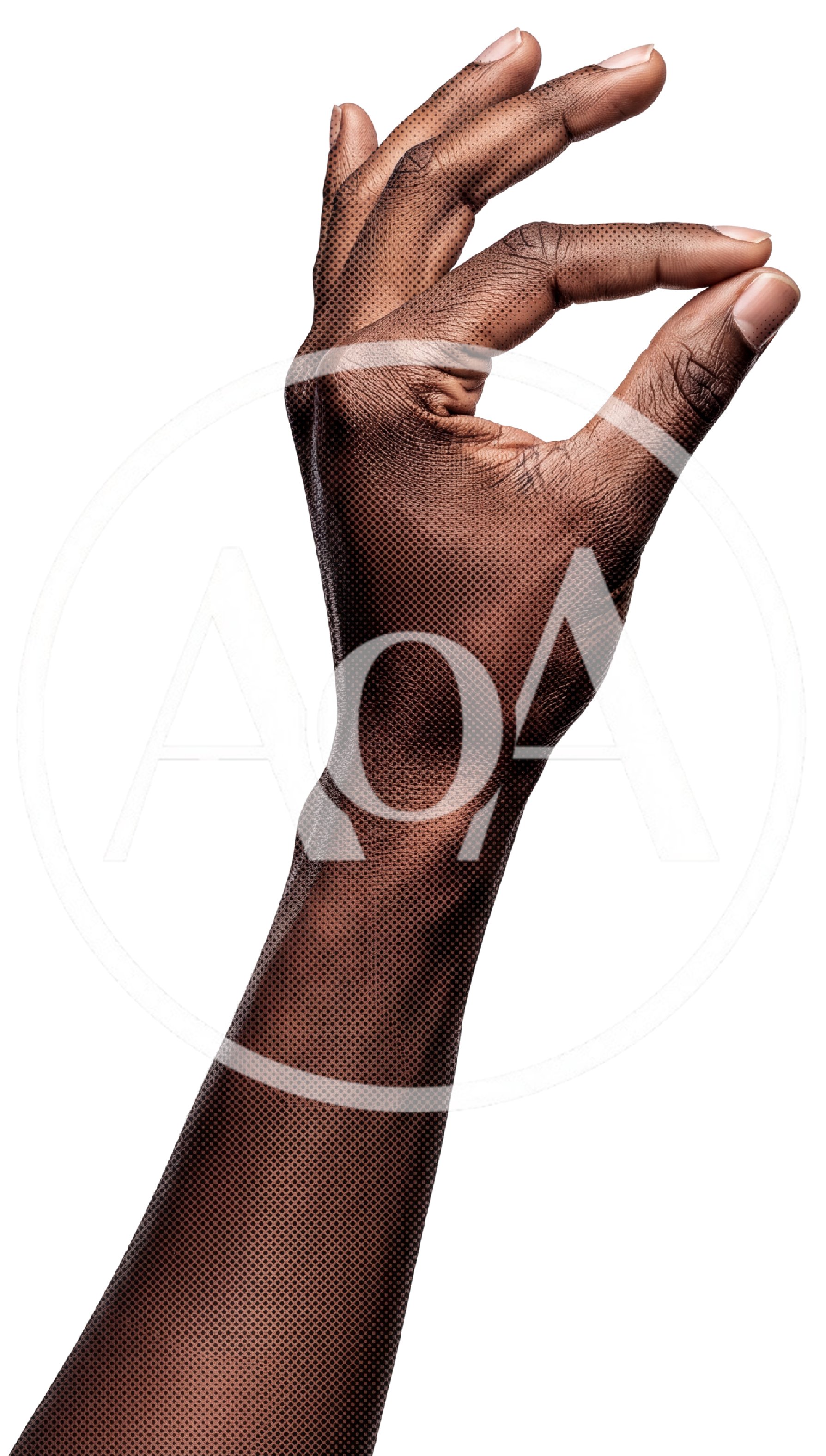Dark Skinned Hand Making A Pinching Gesture