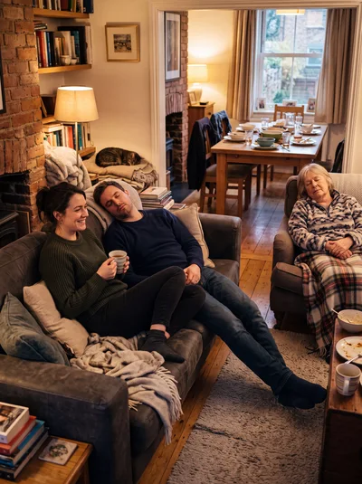 Family Relaxing Together In A Cozy Living Room