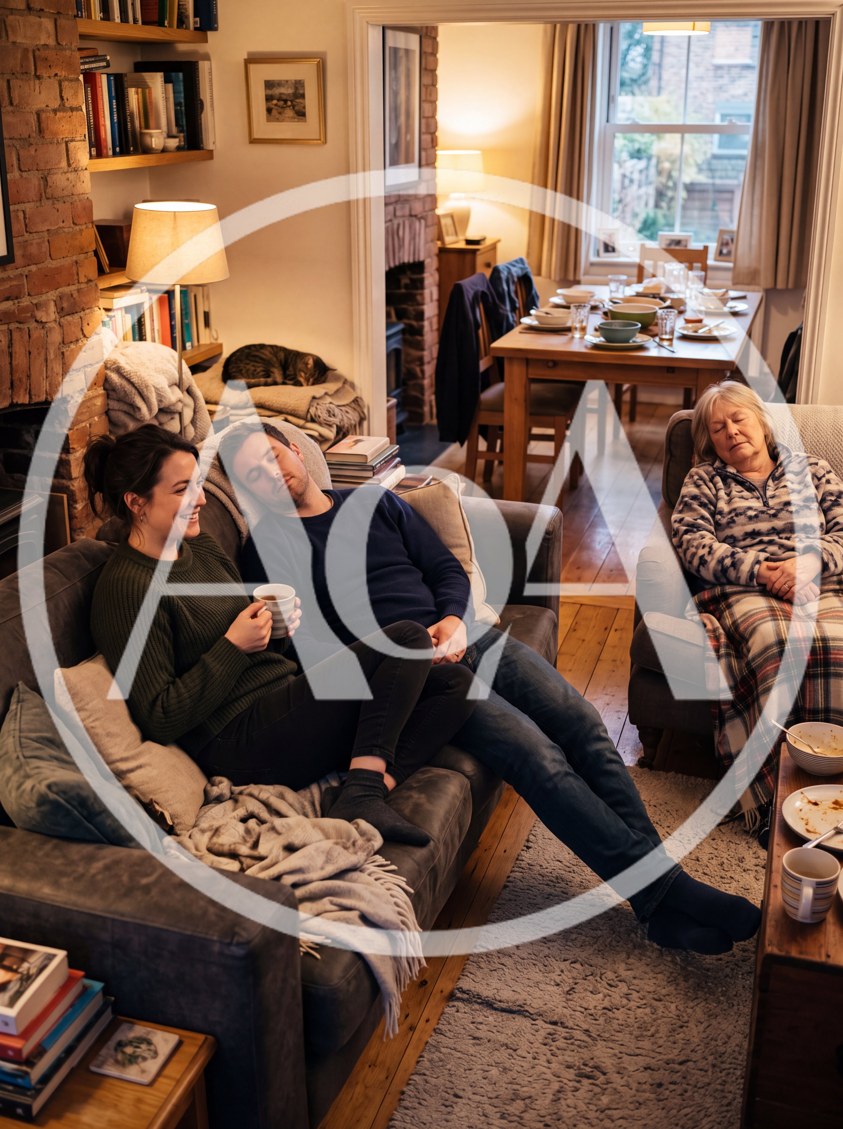 Family Relaxing Together In A Cozy Living Room