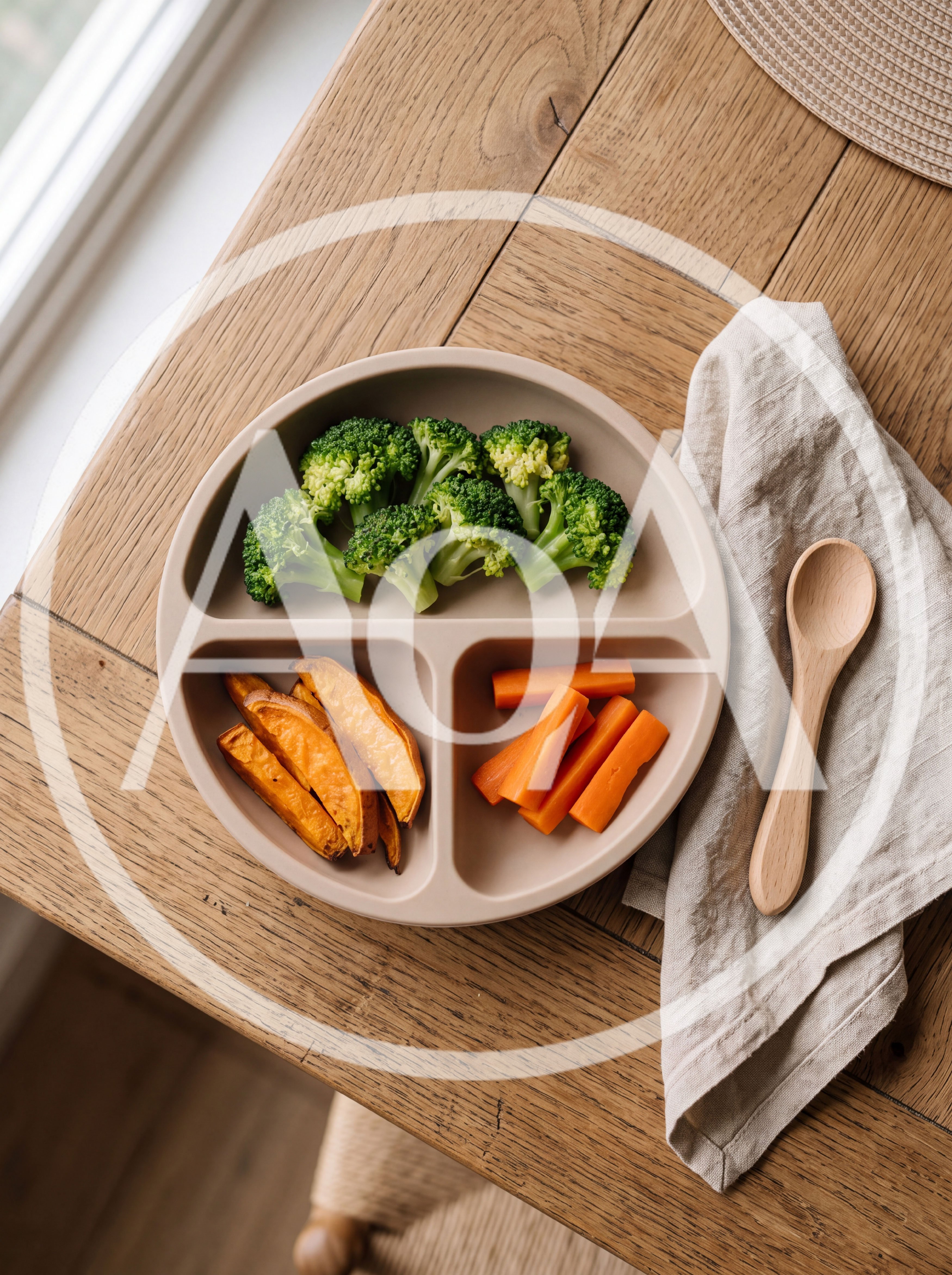 Toddler Meal With Broccoli Sweet Potato And Carrots