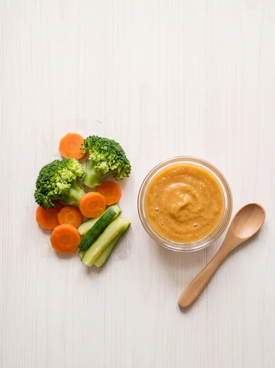Baby Food Puree With Fresh Vegetables