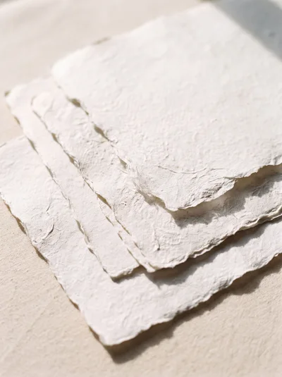 Stack of Handmade Textured Paper Sheets