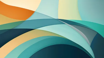 Abstract Background With Overlapping Curved Colorful Shapes