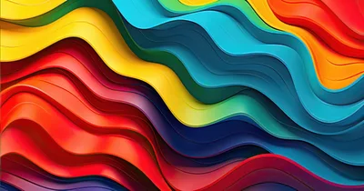 Abstract 3D Wavy Colorful Layers Background