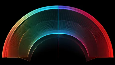 Abstract Semicircle Gradient Light Wave Motion Graphic