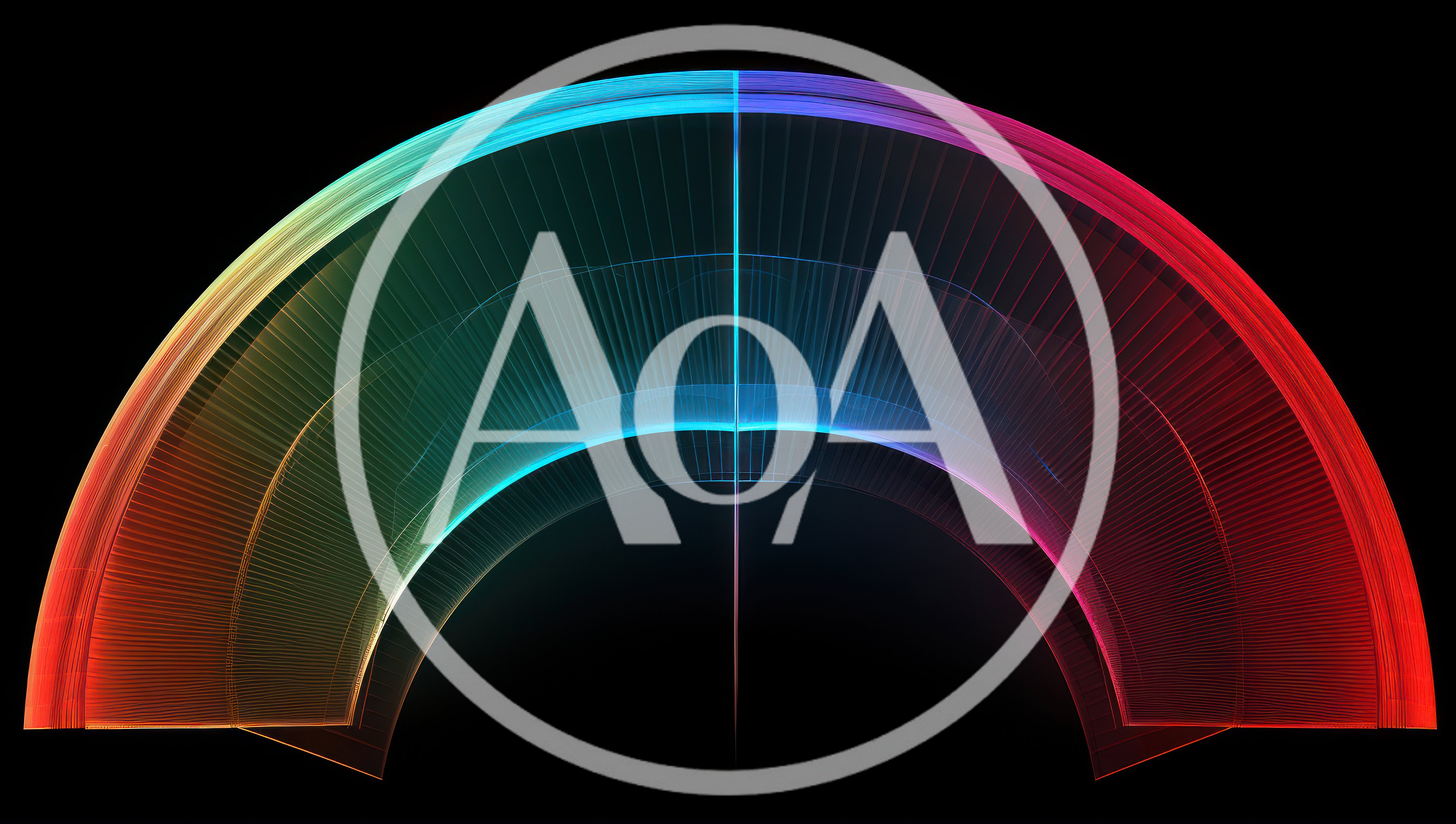 Abstract Semicircle Gradient Light Wave Motion Graphic