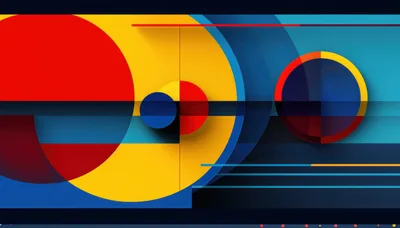 Abstract Geometric Composition With Circles And Lines