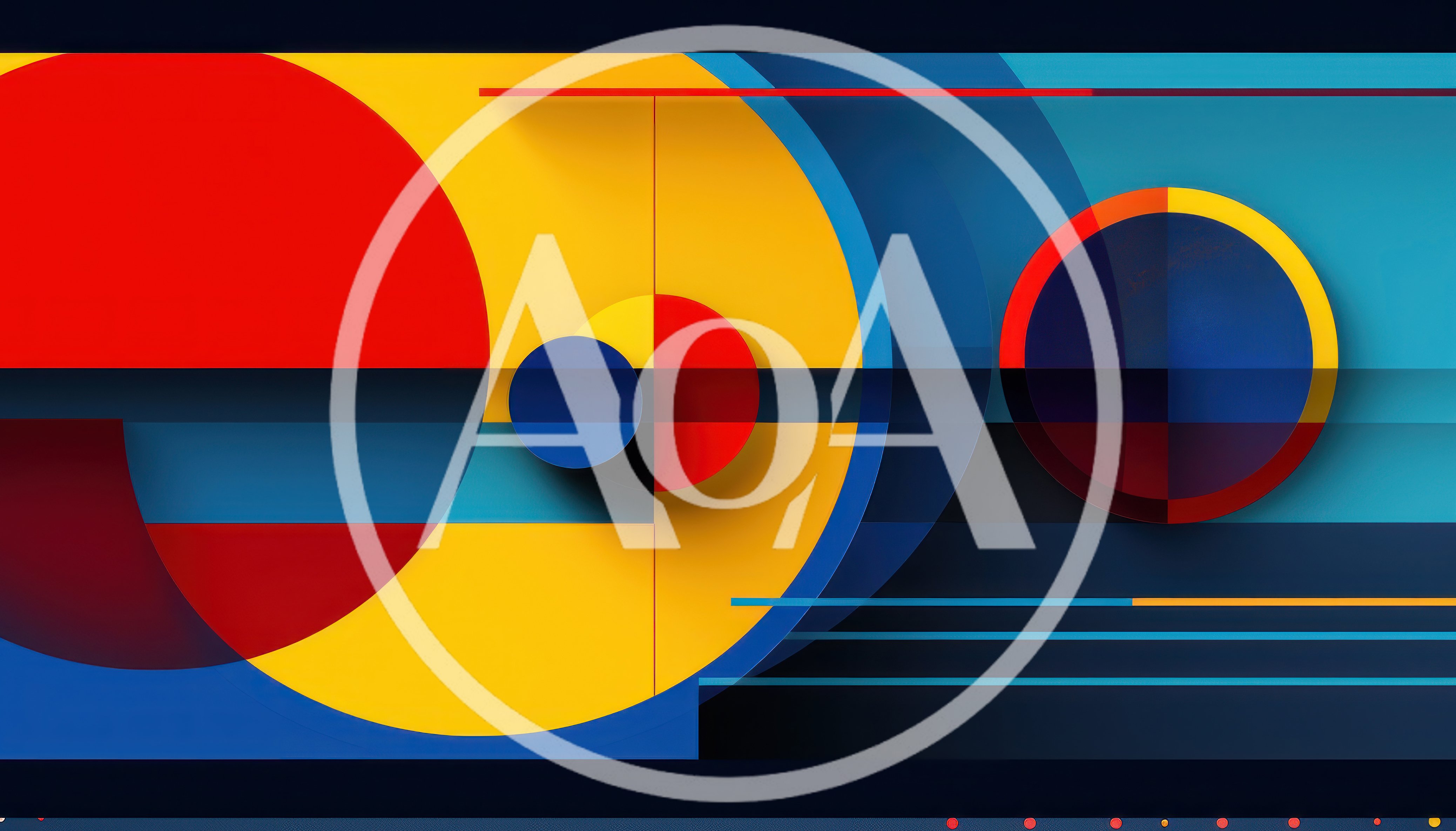 Abstract Geometric Composition With Circles And Lines