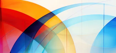 Abstract Geometric Background With Overlapping Translucent Arcs