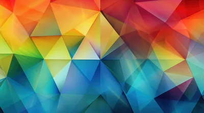 Abstract Geometric Low Poly Background With Vibrant Colors