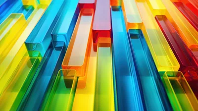 Abstract Background Of Colorful Translucent Glass Rectangular Bars