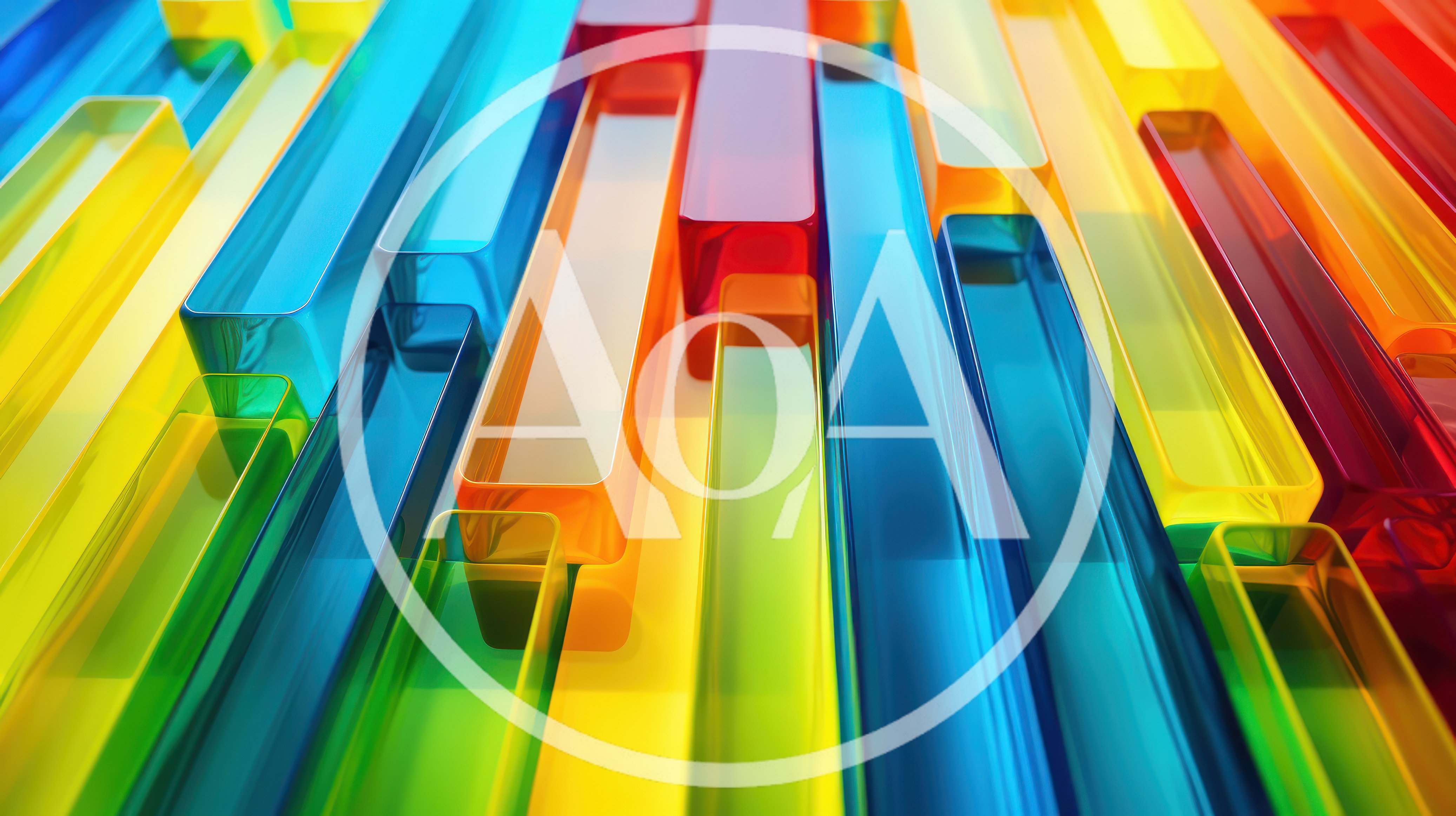 Abstract Background Of Colorful Translucent Glass Rectangular Bars