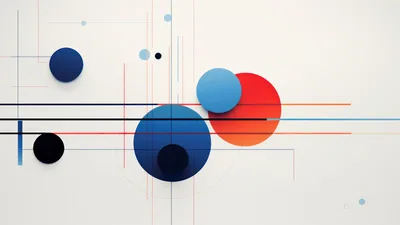 Abstract Geometric Composition With Circles And Lines