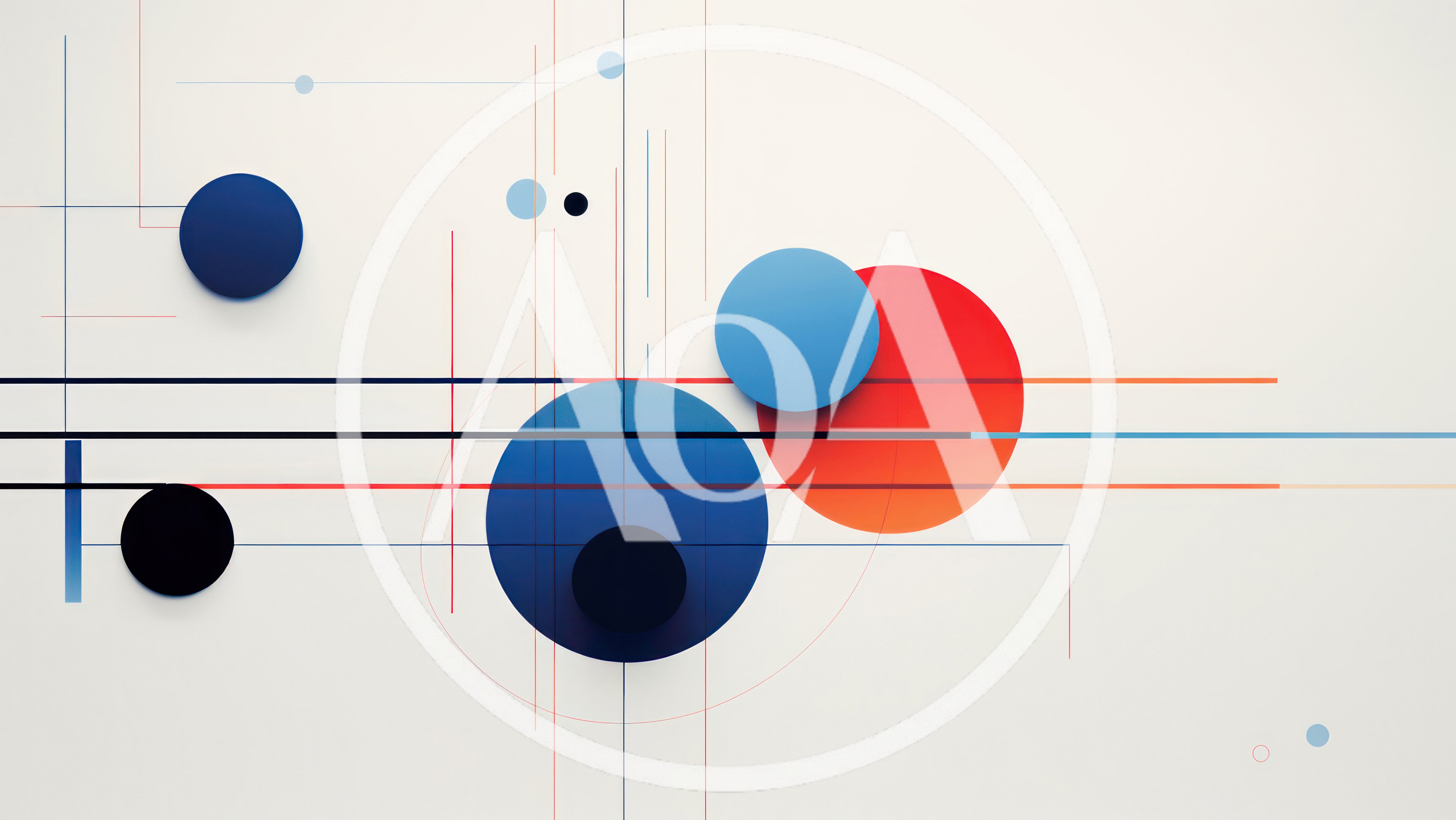 Abstract Geometric Composition With Circles And Lines
