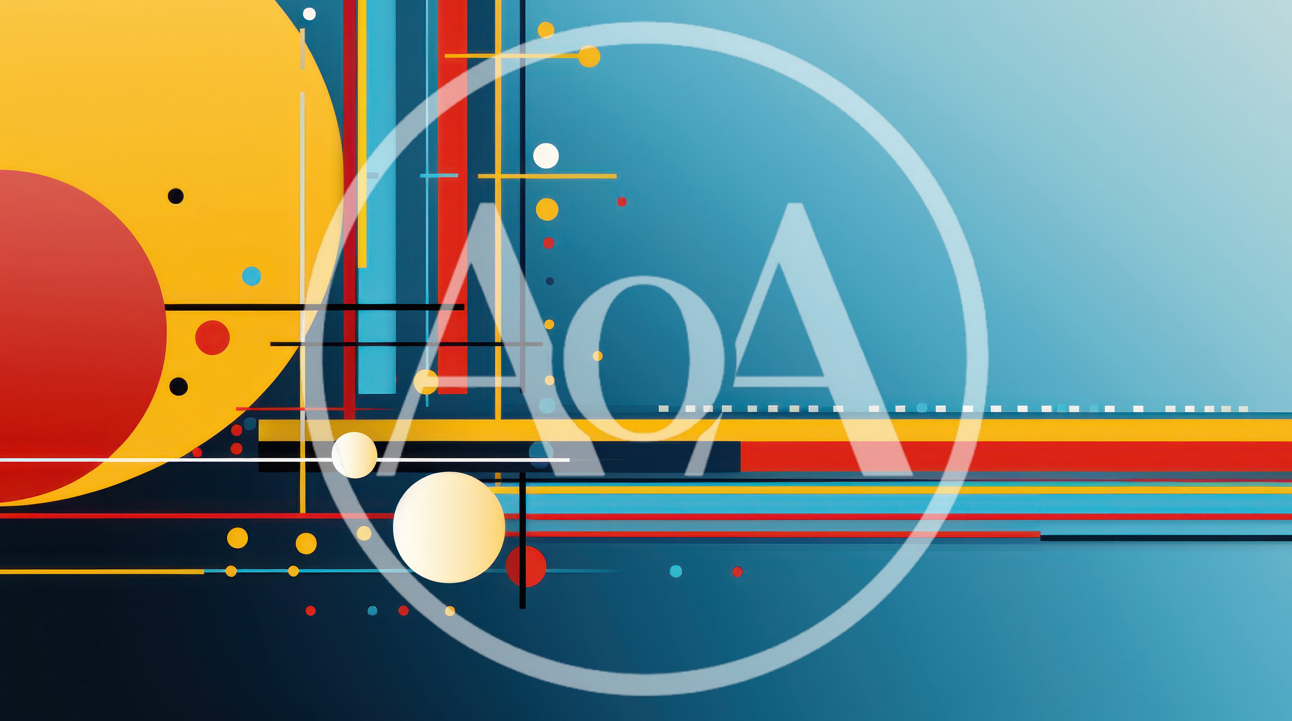 Abstract Geometric Composition With Bauhaus Inspired Shapes
