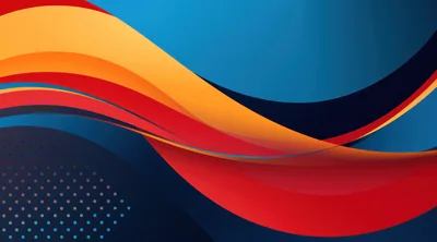Abstract Background With Flowing Red And Orange Waves