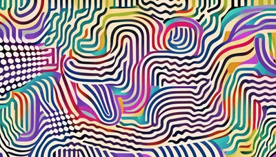 Abstract Colorful Wavy Line Pattern Background