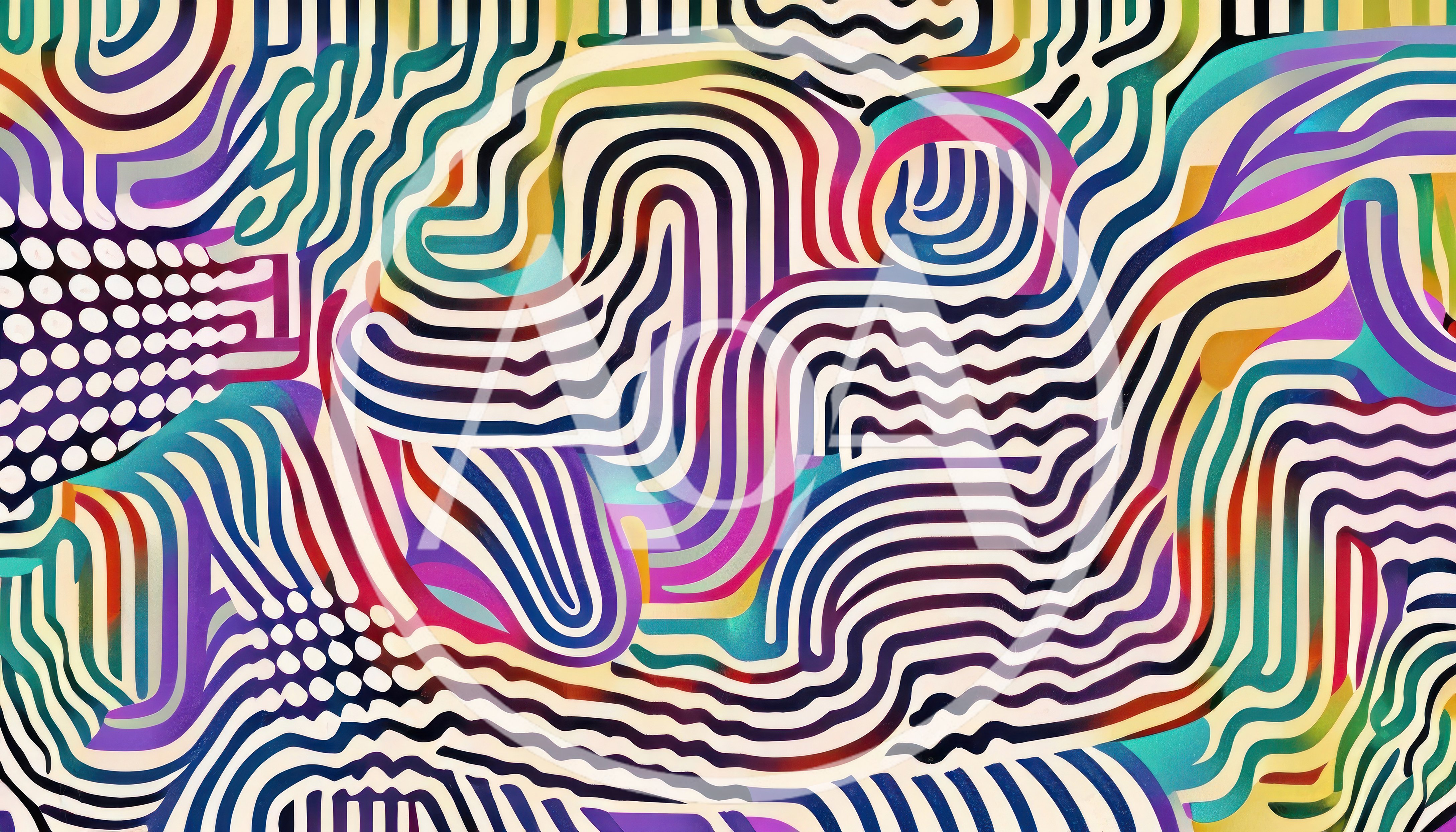 Abstract Colorful Wavy Line Pattern Background