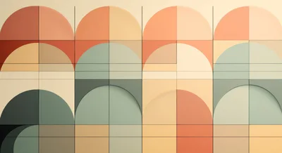 Abstract Geometric Pattern With Pastel Arches