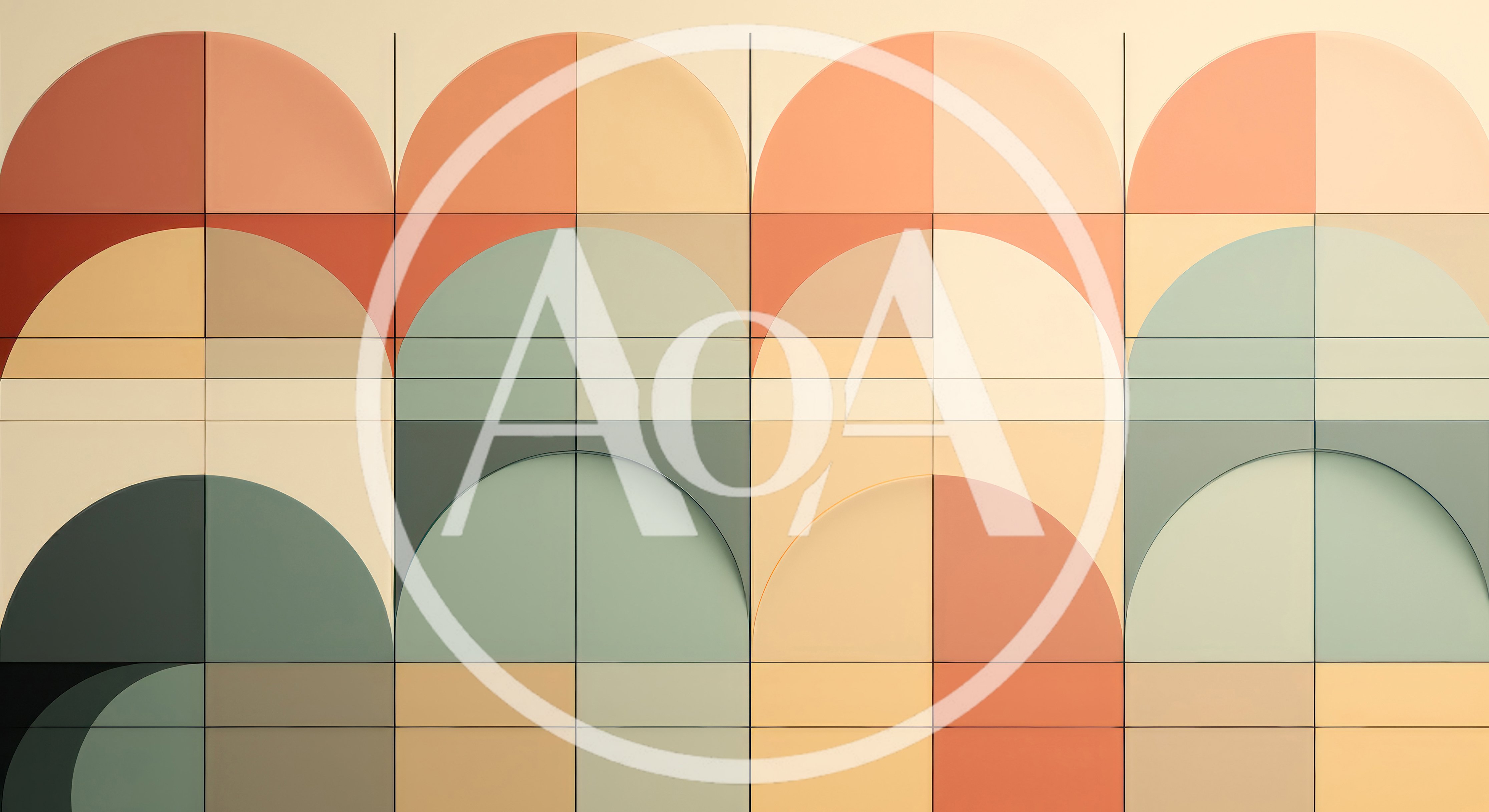 Abstract Geometric Pattern With Pastel Arches