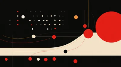 Abstract Geometric Composition With Circles And Lines