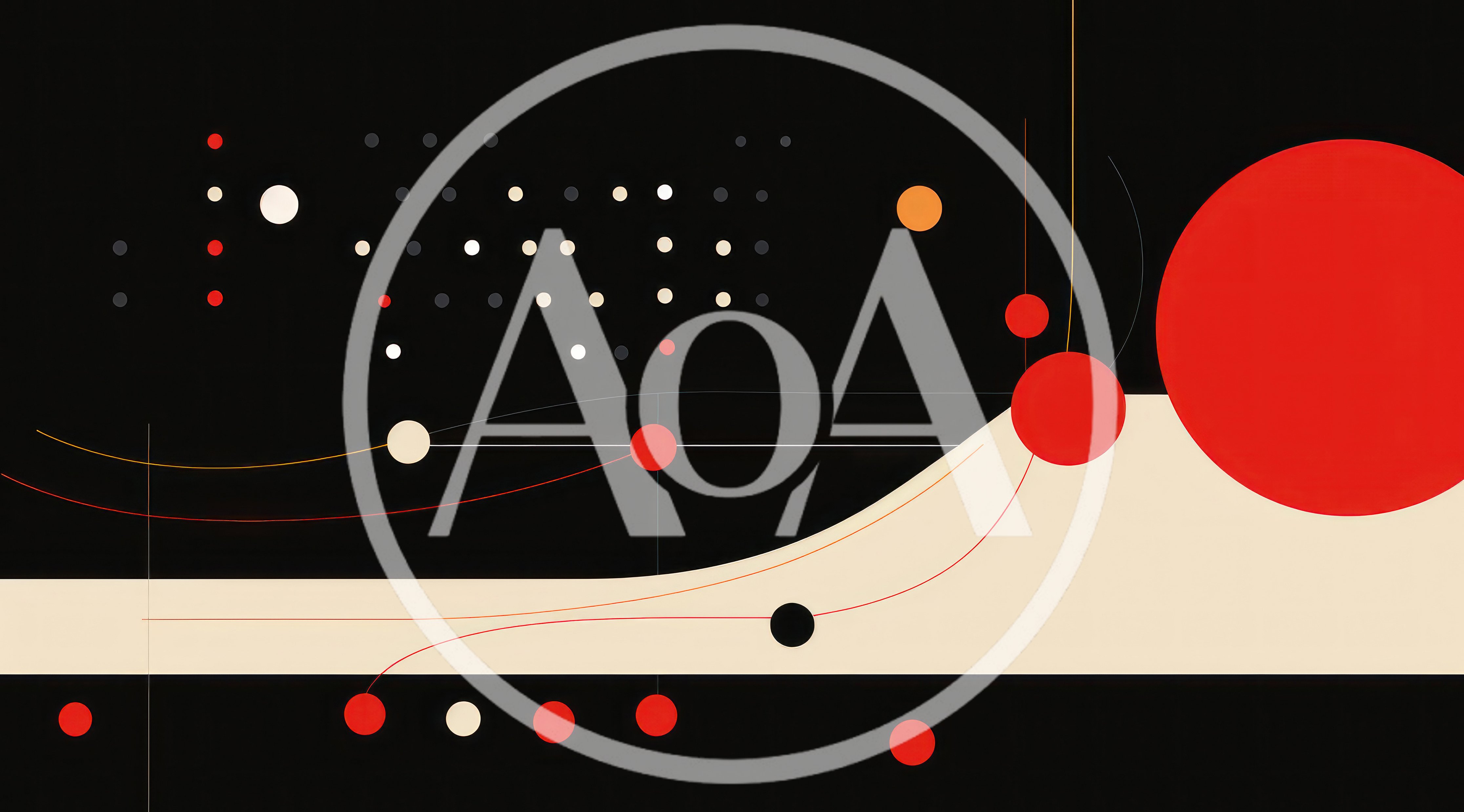 Abstract Geometric Composition With Circles And Lines