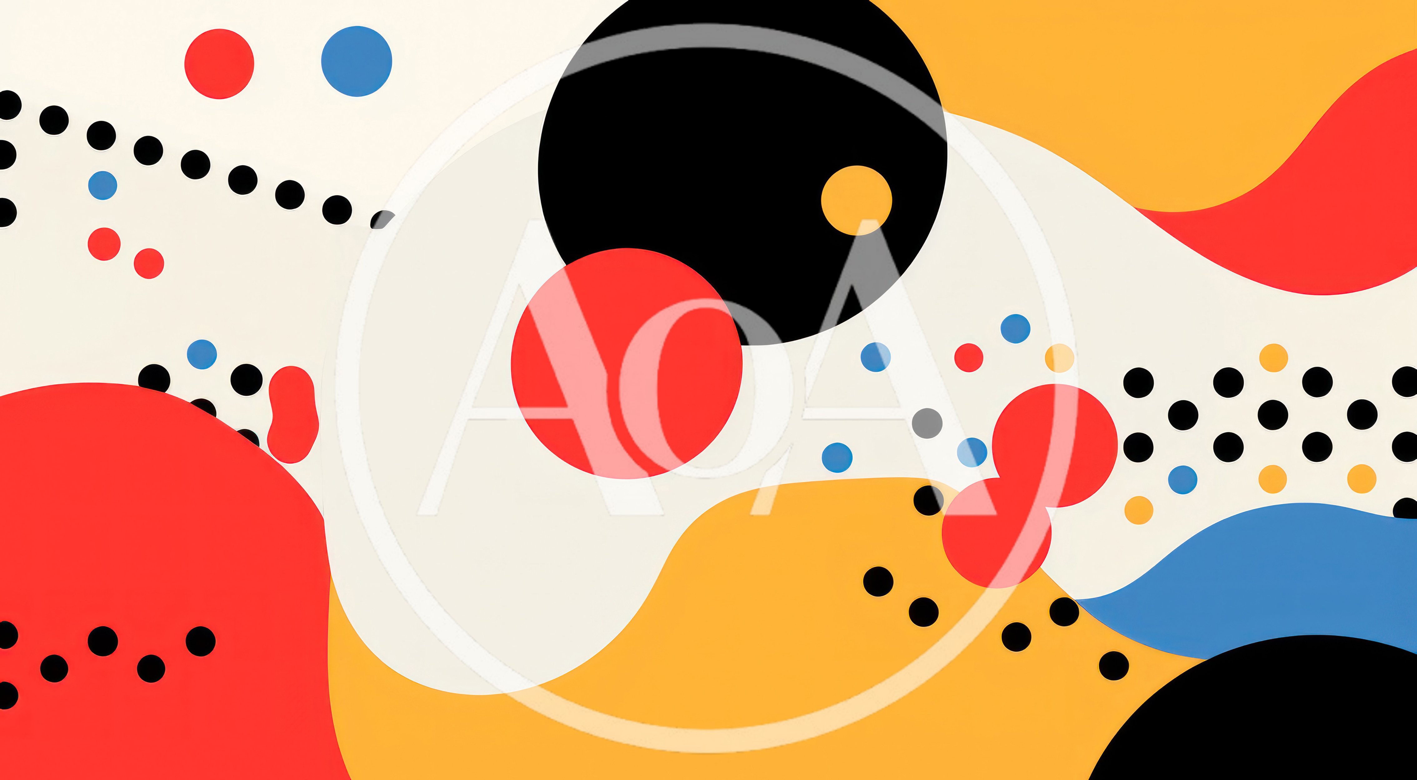 Abstract Geometric Pattern With Colorful Shapes And Dots