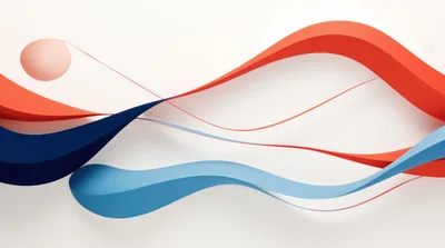 Abstract 3D Wavy Ribbon Shapes In Motion