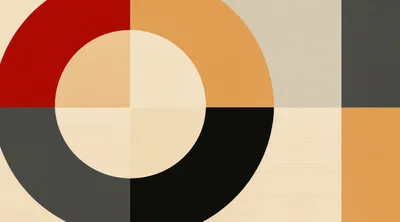 Abstract Geometric Composition With Circles And Rectangles