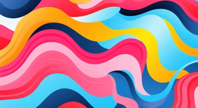 Abstract Wavy Colorful Background With Fluid Shapes