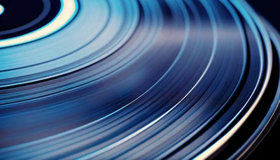 Abstract Close Up Of Spinning Vinyl Record Grooves