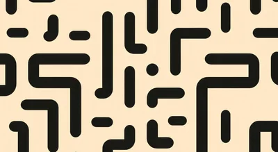 Abstract Geometric Pattern With Rounded Black Lines
