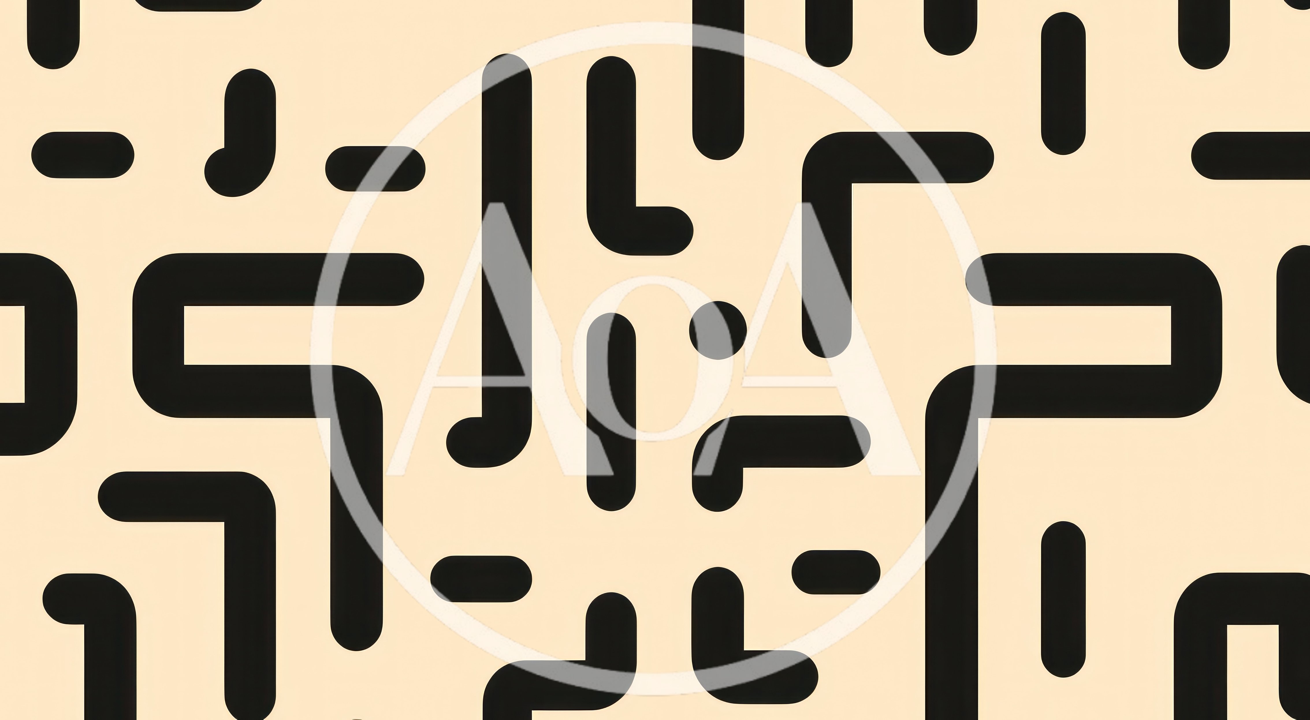 Abstract Geometric Pattern With Rounded Black Lines