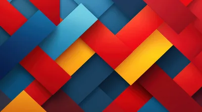 Abstract Geometric Background With Overlapping Colorful Rectangles