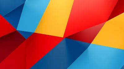 Abstract Geometric Background With Vibrant Primary Colors