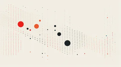 Abstract Geometric Data Visualization With Floating Dots And Lines