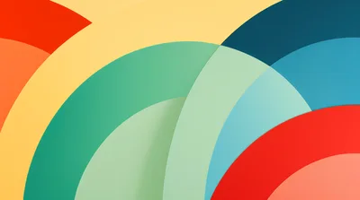Abstract Background With Overlapping Colorful Geometric Arcs