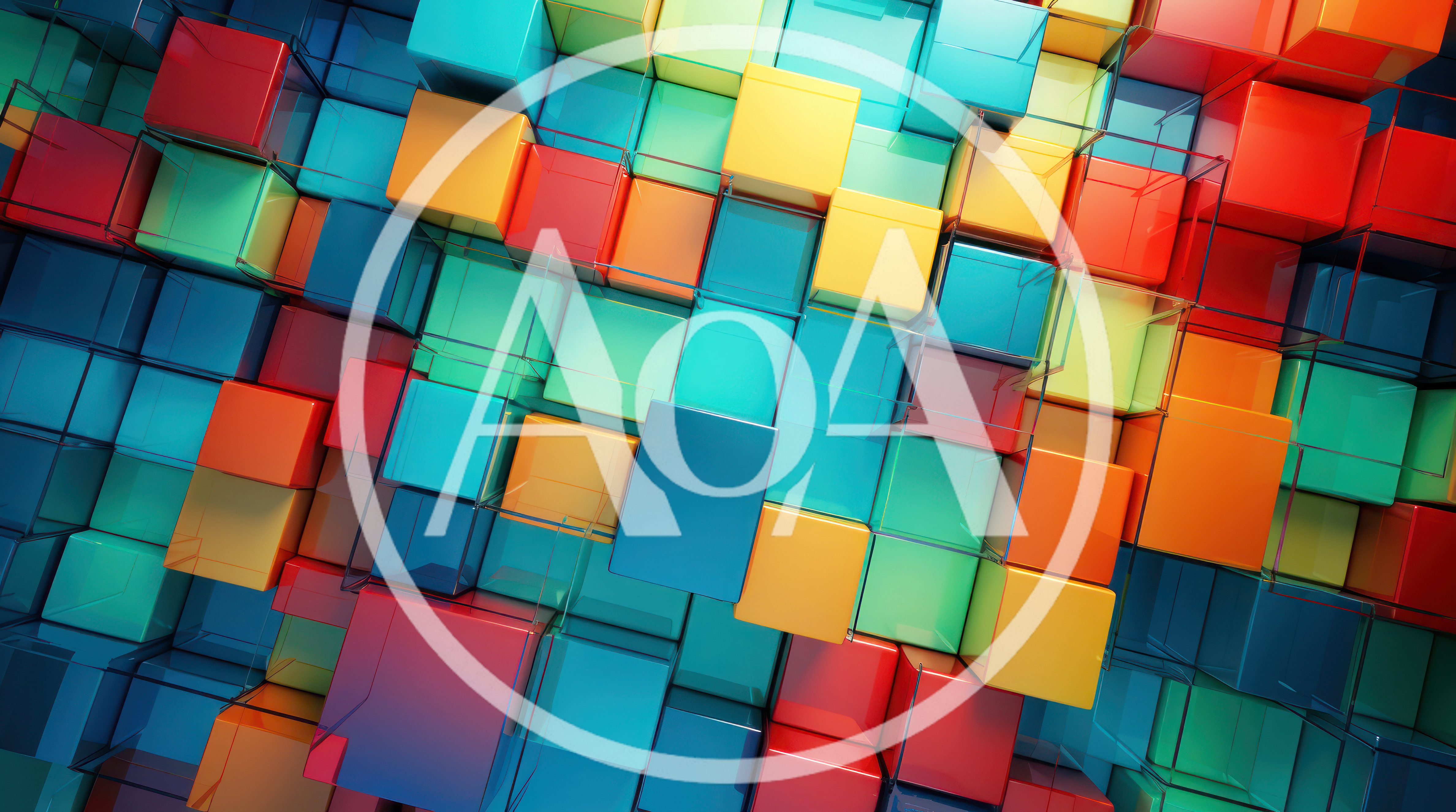 Abstract 3D Background With Colorful Glossy Cubes