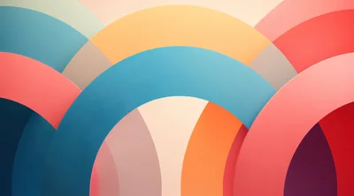 Abstract Geometric Background With Overlapping Colorful Arcs