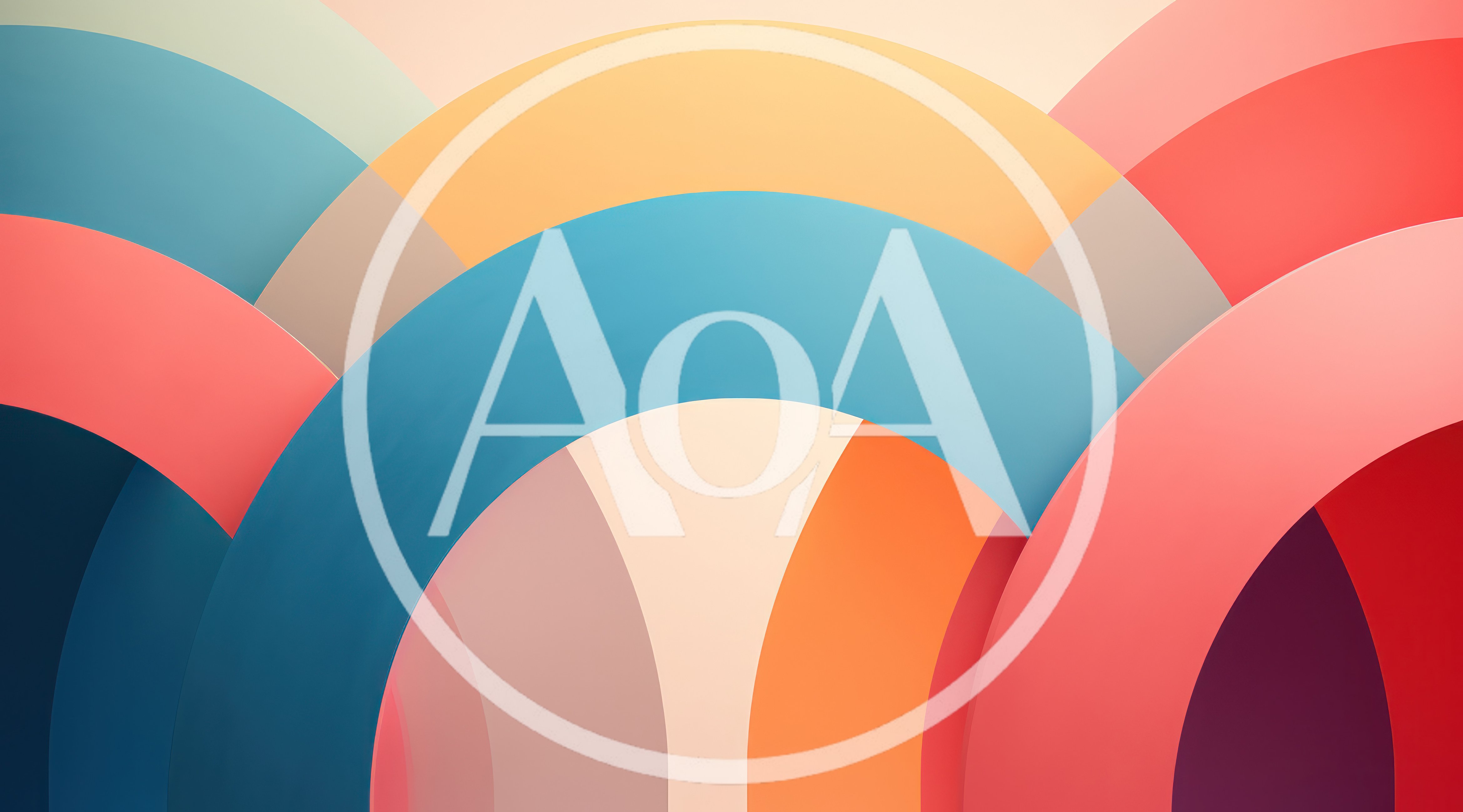 Abstract Geometric Background With Overlapping Colorful Arcs