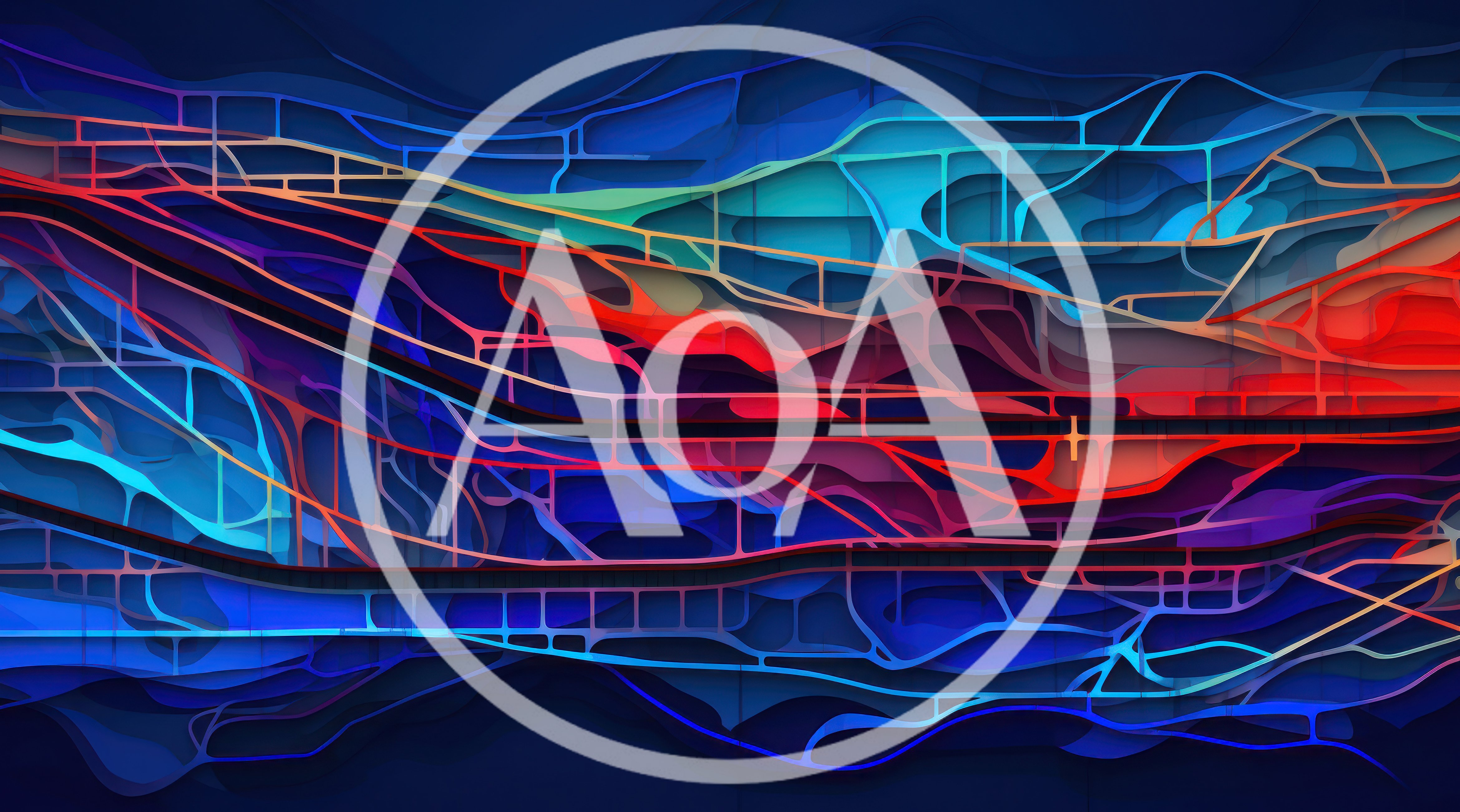 Abstract Digital Art With Flowing Colorful Geometric Layers