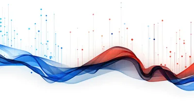 Abstract Digital Wave With Data Points And Particles
