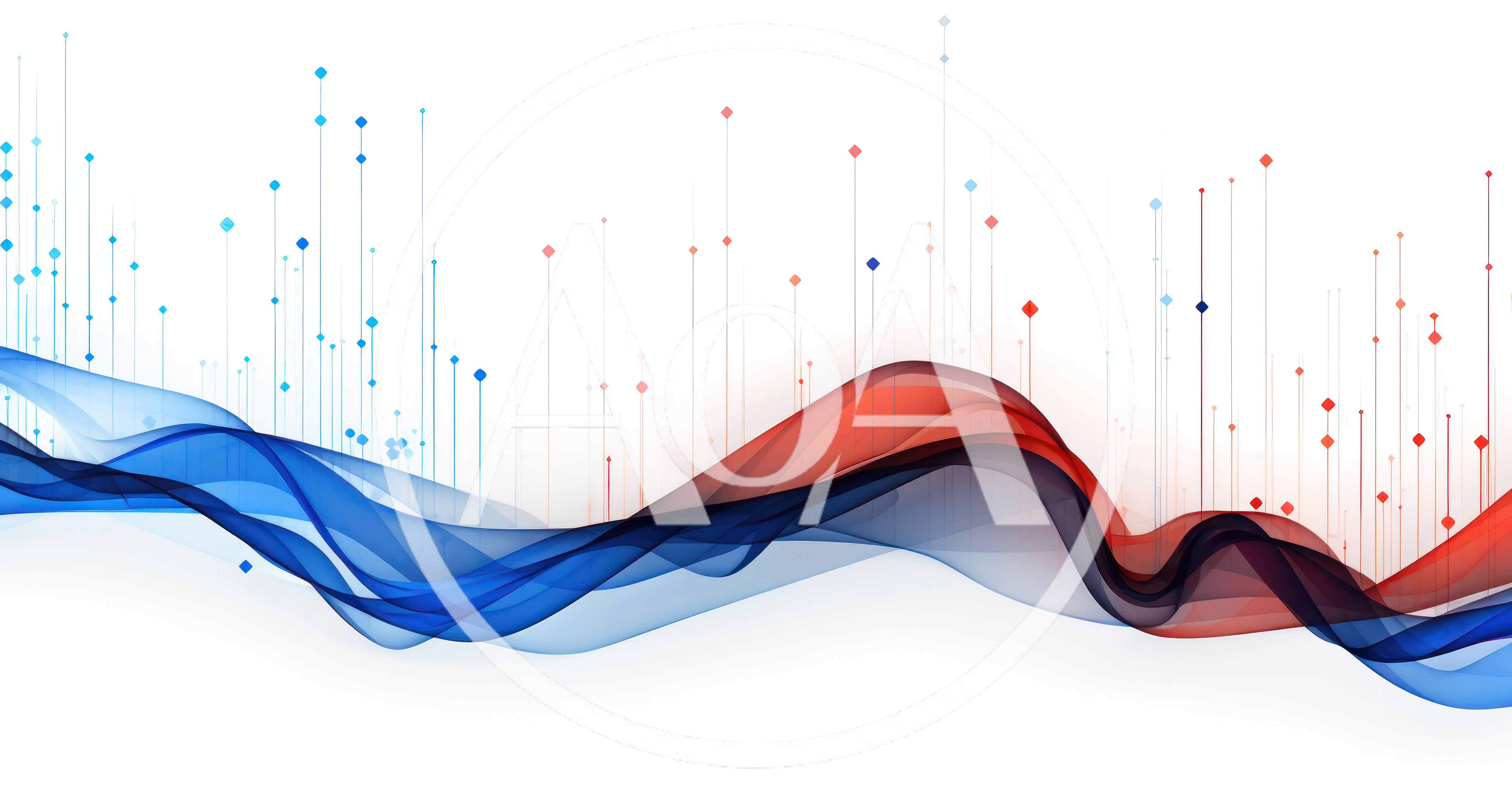 Abstract Digital Wave With Data Points And Particles