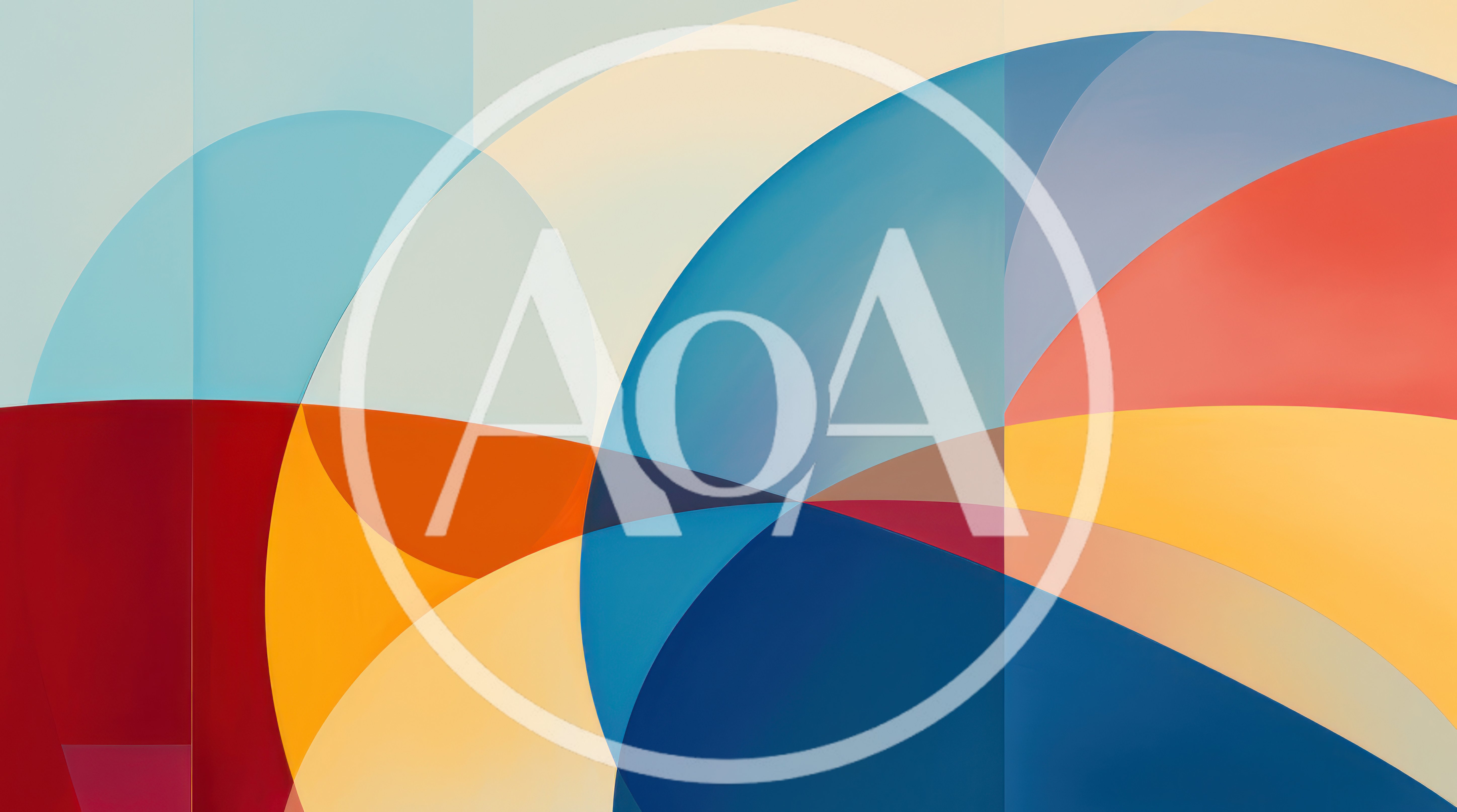 Abstract Geometric Composition With Overlapping Colorful Arcs