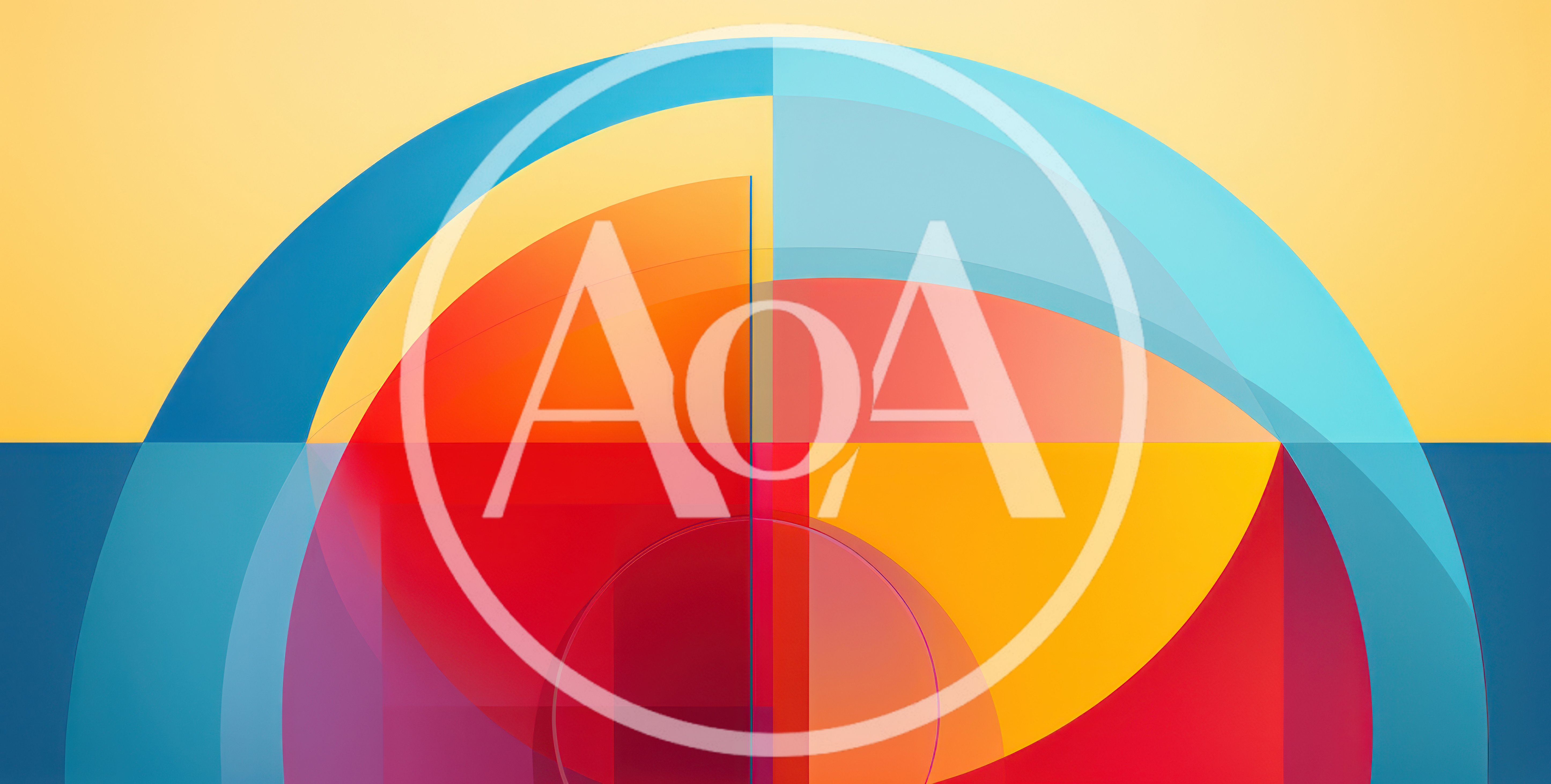 Abstract Geometric Composition With Overlapping Translucent Arcs