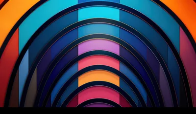 Abstract Background With Colorful Concentric Arches