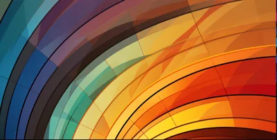Abstract Geometric Curved Lines With Vibrant Gradient Colors