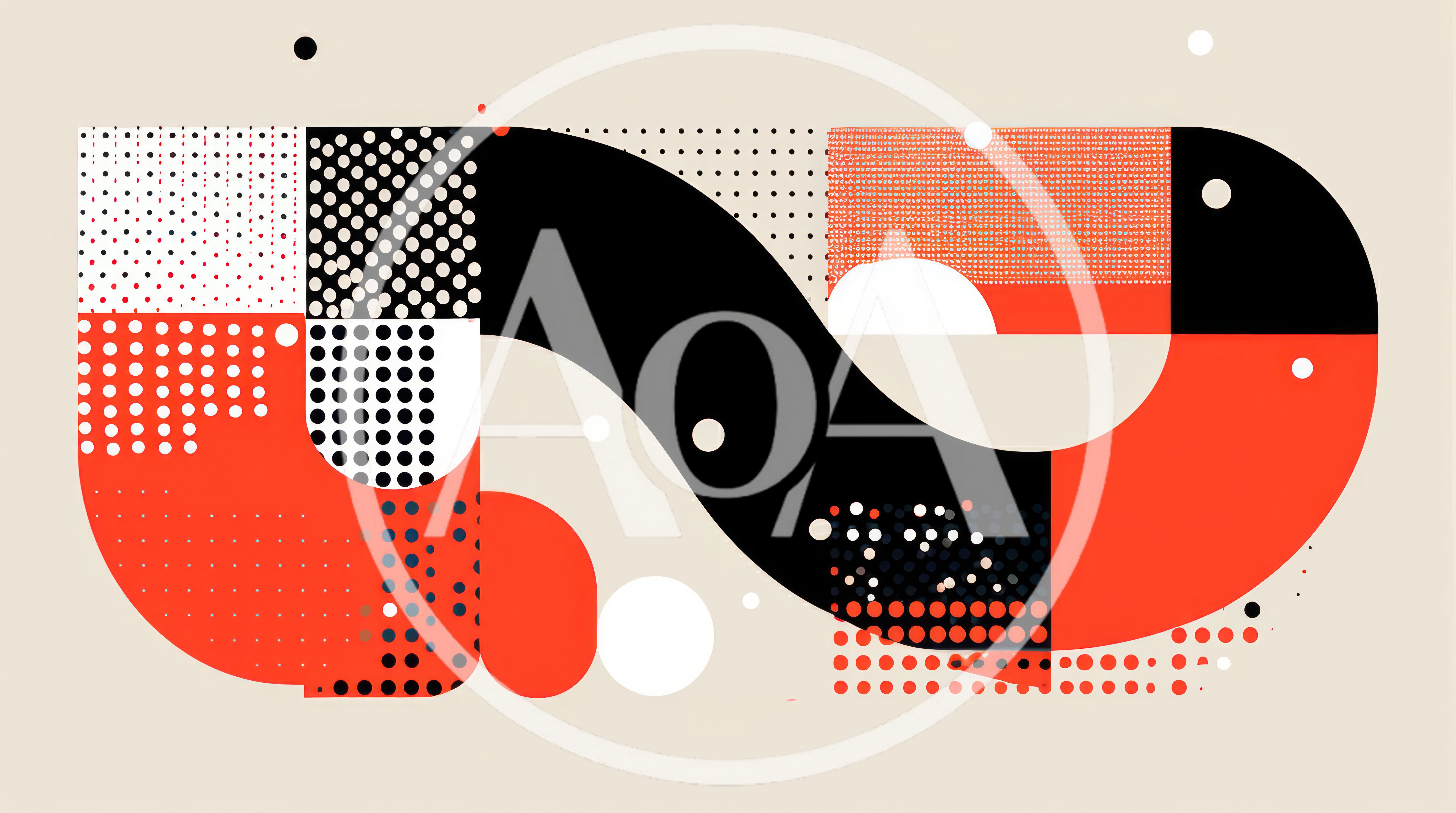 Abstract Geometric Composition With Dots And Shapes